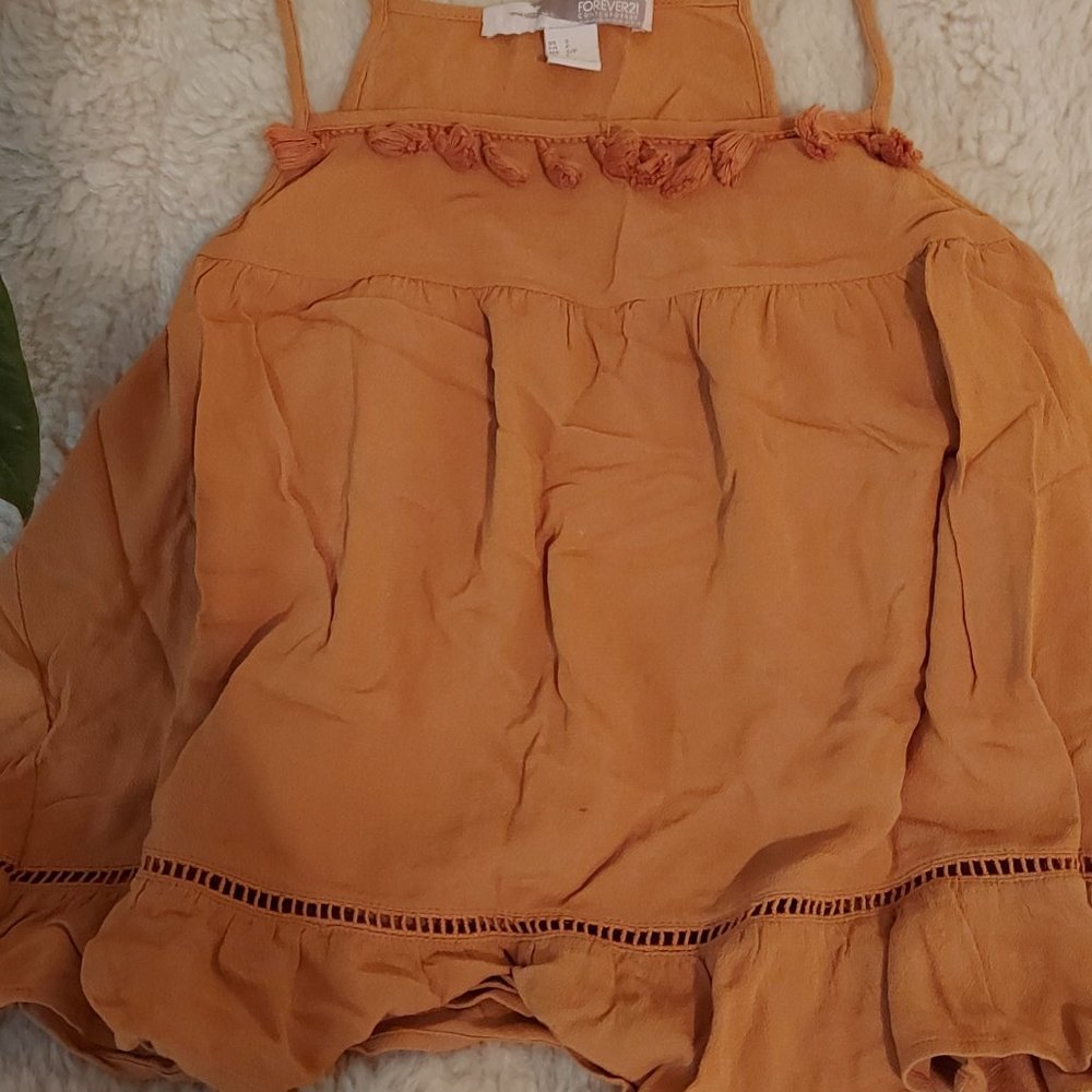 Goldenrod Crop top w/ Ruffles & Tassles